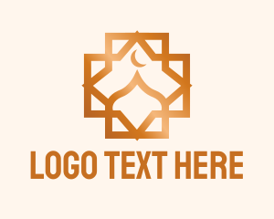 Mosque - Geometric Muslim Dome logo design