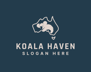 Australian Koala Map logo design