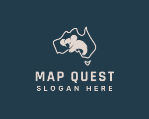 Australian Koala Map logo design