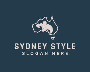 Australian Koala Map logo design