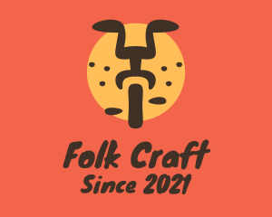 Folk - Lion Face Bicycle Painting logo design