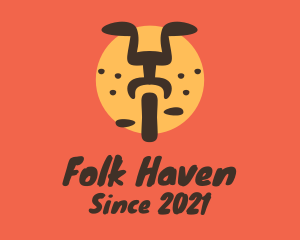 Folk - Lion Face Bicycle Painting logo design