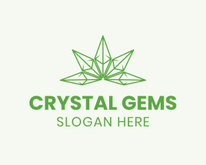 Crystal Cannabis Outline logo design