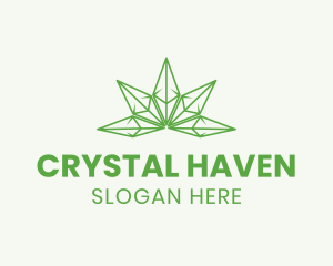 Crystal Cannabis Outline logo design