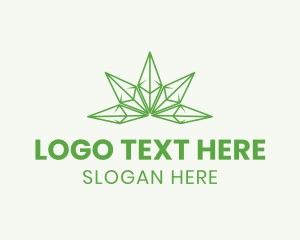 Weed - Crystal Cannabis Outline logo design