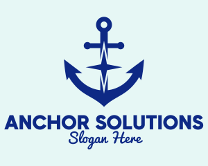 Blue Anchor Star logo design