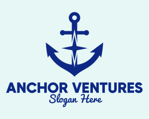 Anchor - Blue Anchor Star logo design