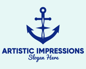 Blue Anchor Star logo design