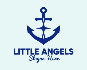 Blue Anchor Star logo design