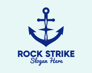 Blue Anchor Star logo design