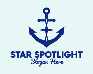 Blue Anchor Star logo design