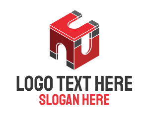 Metallic - Red Magnetic Box logo design