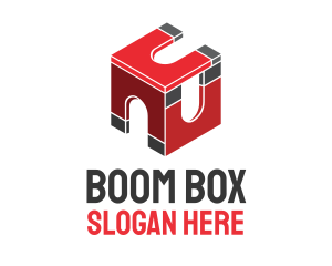 Red Magnetic Box logo design