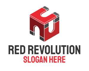 Red Magnetic Box logo design