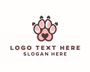 Groomer - Cute Paw Print logo design