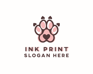 Print - Cute Paw Print logo design