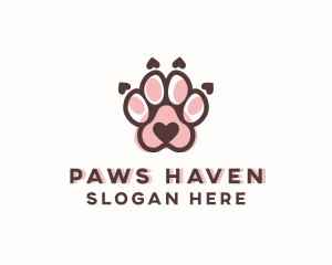 Cute Paw Print logo design