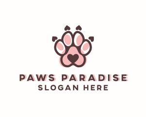 Cute Paw Print logo design