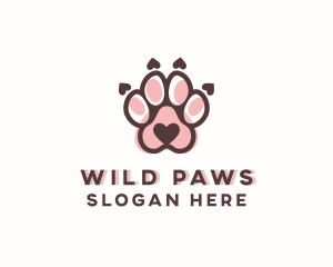 Cute Paw Print logo design