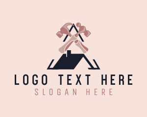 Roofing - Triangle House Hammer logo design