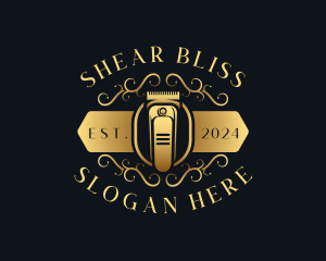 Barbershop Haircut Shaver logo design