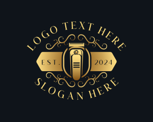 Trim - Barbershop Haircut Shaver logo design