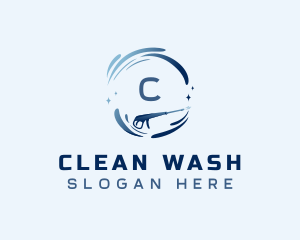 Pressure Washer Cleaning logo design