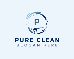 Pressure Washer Cleaning logo design