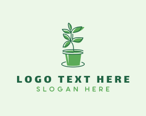 Pot Plant - Leaf Plant Landscaping logo design