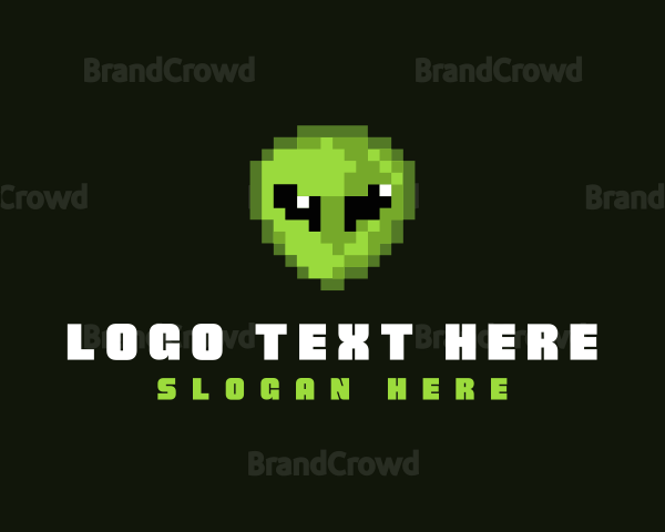 Alien Pixelated Game Logo