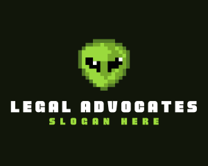 Alien Pixelated Game Logo
