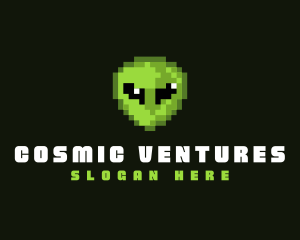 Alien - Alien Pixelated Game logo design