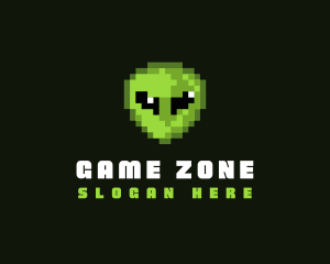 Alien Pixelated Game logo design