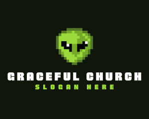 Arcade - Alien Pixelated Game logo design