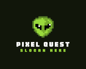 Alien Pixelated Game logo design