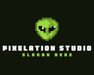 Alien Pixelated Game logo design