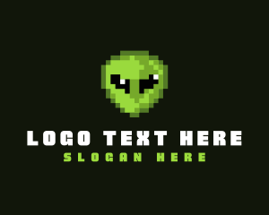 Pixelated - Alien Pixelated Game logo design