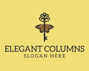 Elegant Butterfly Key logo design