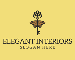 Elegant Butterfly Key logo design