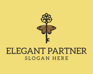 Elegant Butterfly Key logo design