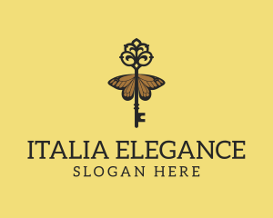 Elegant Butterfly Key logo design