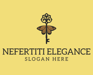 Elegant Butterfly Key logo design