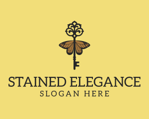 Elegant Butterfly Key logo design