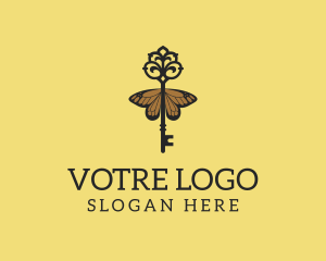 Luxe - Elegant Butterfly Key logo design