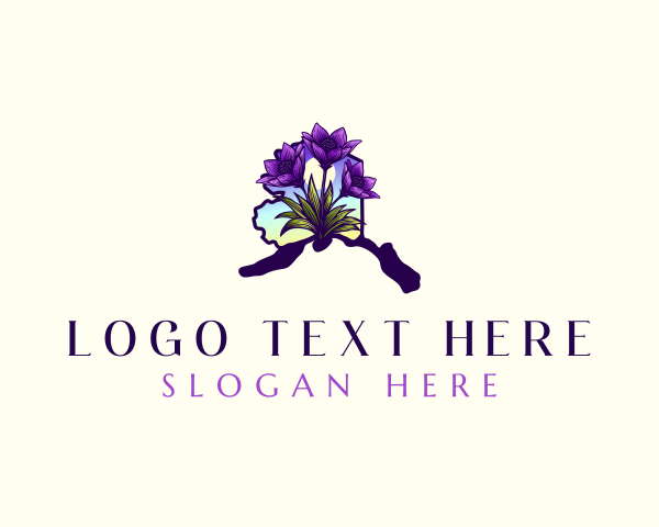 Map - Alaskan Pasqueflower Bloom logo design