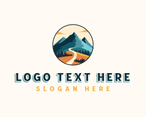 Hiking - Mountain Road Adventure logo design