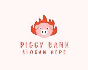 Pig BBQ Roasting logo design