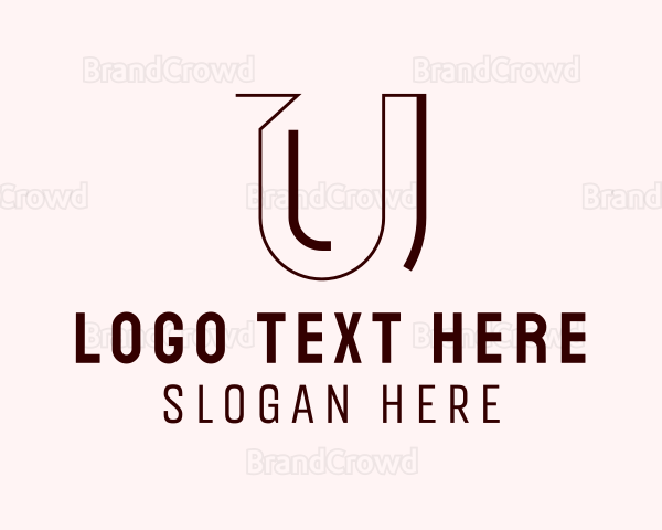 Minimalist Geometric Letter U Logo