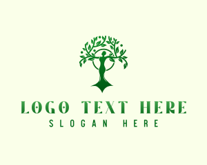 Spa - Woman Eco Tree logo design