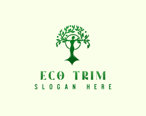 Woman Eco Tree logo design